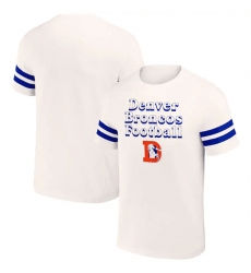 Men Denver Broncos Cream X Darius Rucker Collection Vintage T Shirt Men Denver Broncos Cream X Darius Rucker Collection Vintage T Shirt