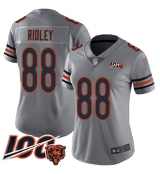 Women Chicago Bears 88 Riley Ridley Limited Silver Inverted Legend 100th Season Football Jersey Women Chicago Bears 88 Riley Ridley Limited Silver Inverted Legend 100th Season Football Jersey