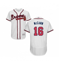 Mens Atlanta Braves 16 Brian McCann White Home Flex Base Authentic Collection Baseball Jersey Mens Atlanta Braves 16 Brian McCann White Home Flex Base Authentic Collection Baseball Jersey