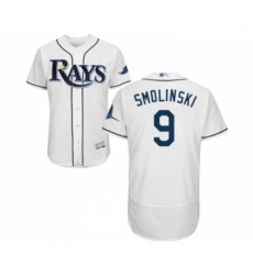 Mens Tampa Bay Rays 9 Jake Smolinski Home White Home Flex Base Authentic Collection Baseball Jersey Mens Tampa Bay Rays 9 Jake Smolinski Home White Home Flex Base Authentic Collection Baseball Jersey