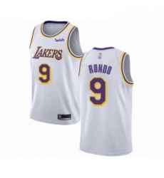 Mens Los Angeles Lakers 9 Rajon Rondo Authentic White Basketball Jersey Association Edition Mens Los Angeles Lakers 9 Rajon Rondo Authentic White Basketball Jersey Association Edition